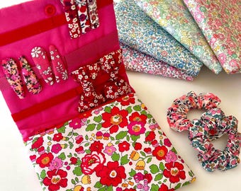 Pochette à barrettes, pochette coiffure, pochette fille, pochette liberty, rangement accessoires, cadeau fille, liberty of london