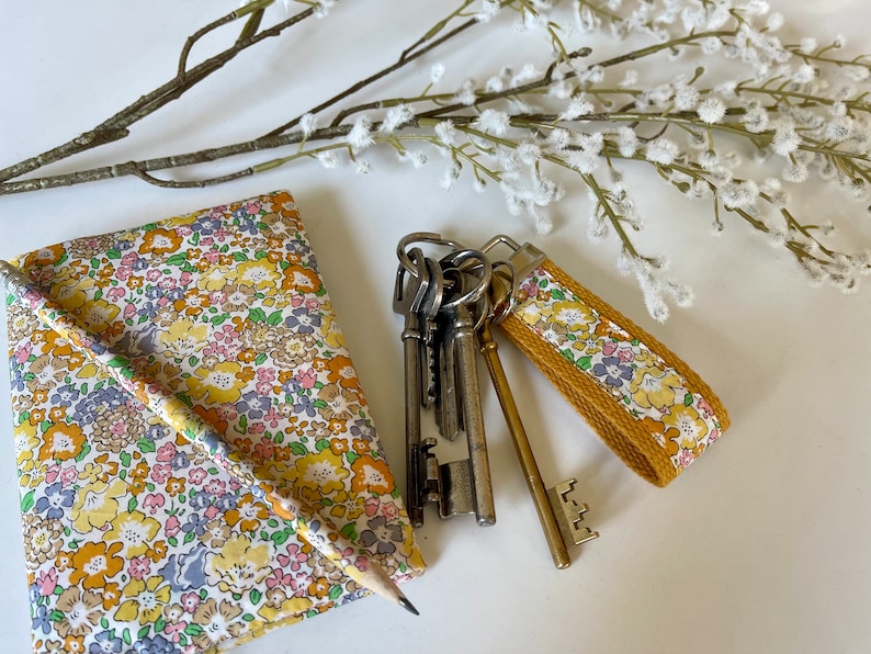 Wrist strap key ring, liberty key ring, fabric key ring, strap key ring, handmade, Grandma's Day gift, mom gift, birthday image 10