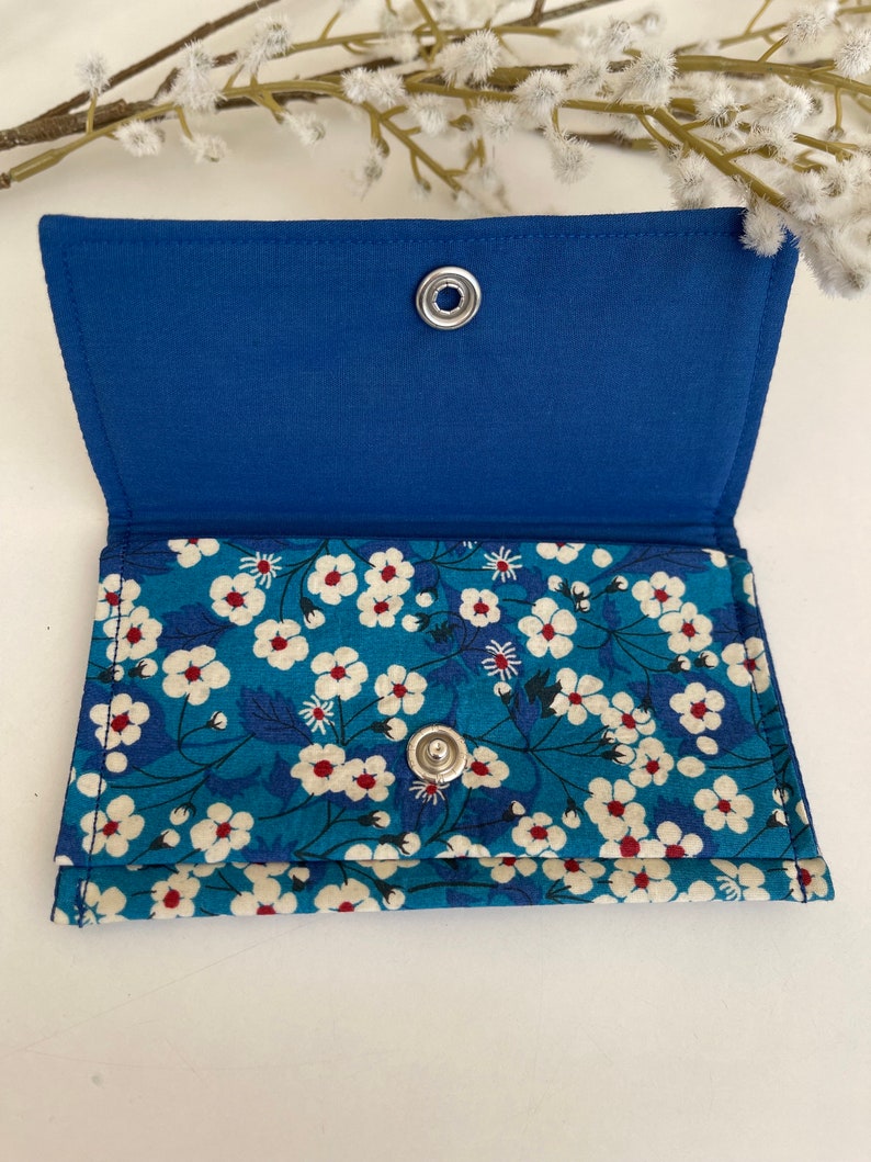 coin purse, card holder, liberty accessory, floral printed wallet, liberty, women's accessory, women's gift, party gift Mitsi outremer