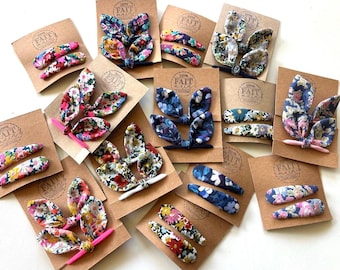 Liberty print baby hairstyles, children's hair accessories, girls' hair accessories, hair clips, hair ties, gifts for girls