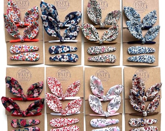 Liberty print baby/girl hair accessories set, children's hair accessories, girls' hair accessories, hair clips, hair ties, bows, Liberty print, girl