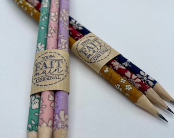 liberty pencils, beautiful pencils, liberty of london gift, liberty of london, capel, stationery, personalized pencil