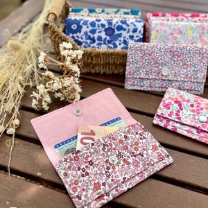 porte-monnaie, porte-cartes , accessoire liberty, porte-monnaie imprimé fleuri, liberty, accessoire femme, cadeau femme,cadeau fête