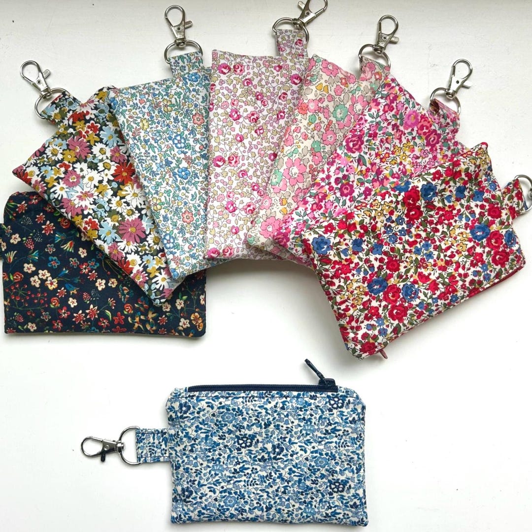 Porte-monnaie fleuri Liberty (zip)