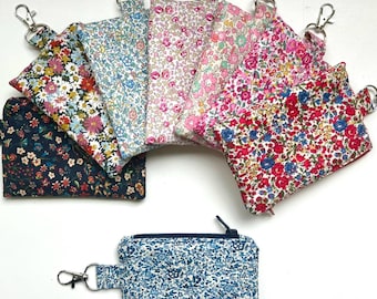 porte-monnaie, porte-cartes , accessoire liberty, porte-monnaie imprimé fleuri, liberty, accessoire femme, cadeau femme,cadeau fête