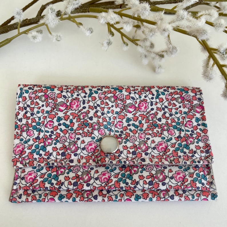 coin purse, card holder, liberty accessory, floral printed wallet, liberty, women's accessory, women's gift, party gift Eloïse dragée