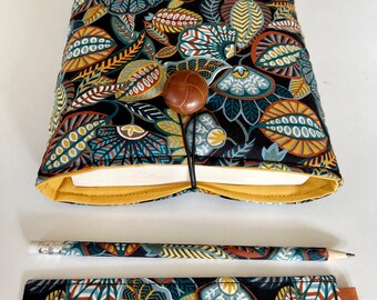 Pochette livre en tissu liberty, pochette molletonnée, cadeau pour lecteur, passion livre, cadeau maitresse, cadeau femme, anniversaire