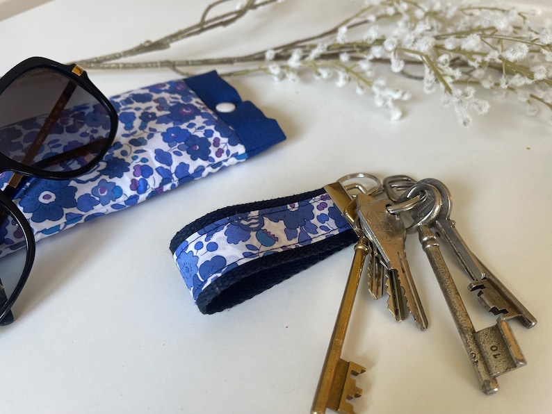 Wrist strap key ring, liberty key ring, fabric key ring, strap key ring, handmade, Grandma's Day gift, mom gift, birthday image 9