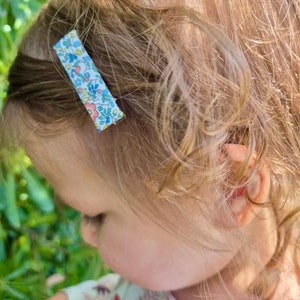 pinces à cheveux, barrettes, pinces à franges en tissu floral Liberty of London, pinces crocodile bébé fille, cadeau bébé fille, image 9