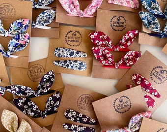Liberty print baby/girl hair accessories set, children's hair accessories, girls' hair accessories, hair clips, hair ties, bows, Liberty print, girl