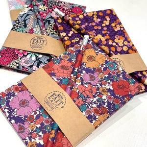 Quaderno a righe Liberty, quaderno in tessuto, cancelleria, bellissimo quaderno, regalo per donna, regalo di compleanno, regalo per festa, quaderno segreto, quaderno A6,
