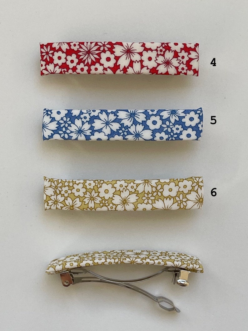 Barrette, barrette petit modèle, barrette liberty, accessoire coiffure, accessoire cheveux, accessoires liberty, cadeau fille, cadeau fête image 3