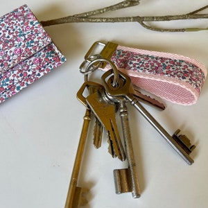 Wrist strap key ring, liberty key ring, fabric key ring, strap key ring, handmade, Grandma's Day gift, mom gift, birthday image 8