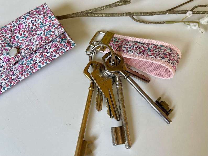 Wrist strap key ring, liberty key ring, fabric key ring, strap key ring, handmade, Grandma's Day gift, mom gift, birthday image 8