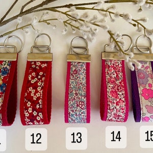 Wrist strap key ring, liberty key ring, fabric key ring, strap key ring, handmade, Grandma's Day gift, mom gift, birthday image 4