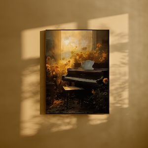 Vintage Piano Painting, Printable Digital Arts, Modern Wall Decor, Downloadable Digital Art Prints, Instant Download, Wall art, Music Lover