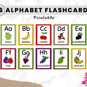 Printable Alphabet Flash Cards,  Classroom Decor printable, ABC Flash Card, Toddlers Preschool Early Learning Resource, Preschool Flash Card