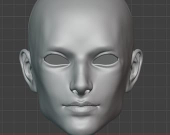 3D Model Man Doll Head, STL/OBJ Files for 3D Printing (Digital Download)