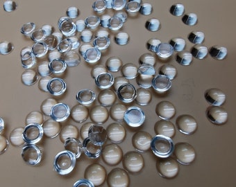 Cabochon 4 mm /0.16 inches round clear, eye caps for tiny dolls 4  mm/0.16 inches , Cabochon 4 mm/0.16 inches  Round Transparent