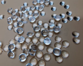 Cabochon rond transparent 4 mm, oeillets pour petites poupées 4 mm/0,16 po., cabochon en verre rond transparent 4 mm/0,16 po.