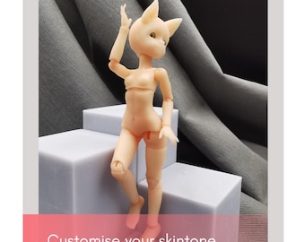 Ball Jointed Doll, Teenage Fox Girl BJD, UV Resin, 1/8 1/12 1/16