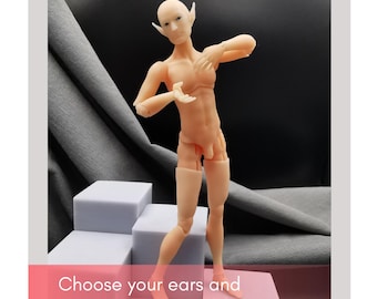 Elf Man with vertical ears Ball Jointed Doll 1/8, 1/12, 1/16, BJD Male 1:12 Elf Doll for order