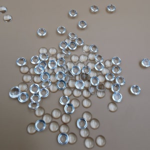 Cabochon 4 mm /0.16 inches round clear, eye caps for tiny dolls 4 mm/0.16 inches , Glass Cabochon 4 mm/0.16 inches Round Transparent image 4