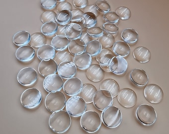 Cabochon 8 mm/0,31 inches round clear, eye caps for tiny dolls 8 mm/0.31 inches, Glass Cabochon 8 mm/0.31 inches Round Transparent
