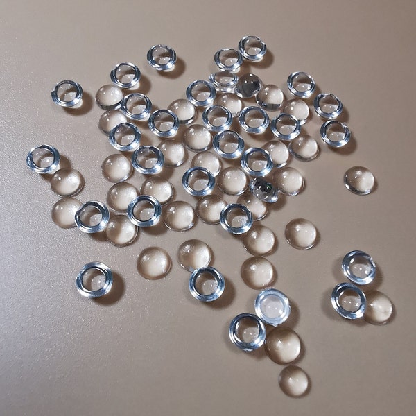 Cabochon 5 mm /0.2 inches round clear, eye caps for tiny dolls 5  mm /0.2 inches, Glass Cabochon 5 mm /0.2 inches  Round Transparent