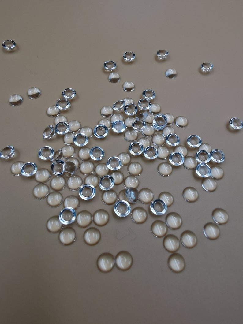 Cabochon 4 mm /0.16 inches round clear, eye caps for tiny dolls 4 mm/0.16 inches , Glass Cabochon 4 mm/0.16 inches Round Transparent image 9