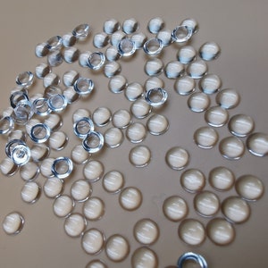 Cabochon 4 mm /0.16 inches round clear, eye caps for tiny dolls 4 mm/0.16 inches , Glass Cabochon 4 mm/0.16 inches Round Transparent image 5