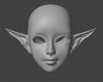 3D Printed Woman Elf Doll Head, STL/OBJ Files (Digital Model)