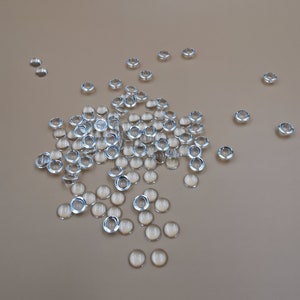 Cabochon 4 mm /0.16 inches round clear, eye caps for tiny dolls 4 mm/0.16 inches , Glass Cabochon 4 mm/0.16 inches Round Transparent image 2