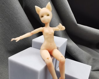 Ball Jointed Doll Teenage FOX girl w/o tail 1/8, 1/12, 1/16, BJD Female cat Doll for order