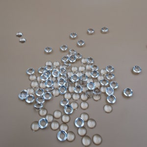 Cabochon 4 mm /0.16 inches round clear, eye caps for tiny dolls 4 mm/0.16 inches , Glass Cabochon 4 mm/0.16 inches Round Transparent image 3