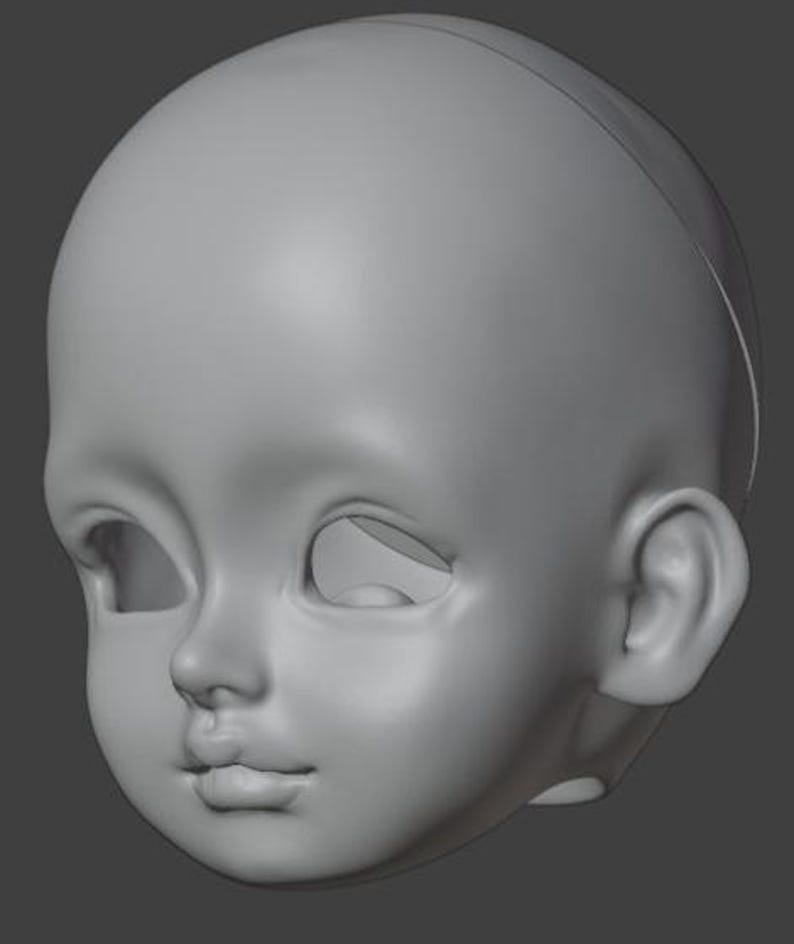 3d Digital File Kid Head for Bjd Doll for 3d Printing STL/OBJ Files ...