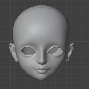 3d model Female head for bjd doll for 3d printing STL/OBJ files, digital model