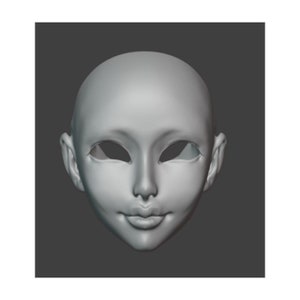 3d model woman head for bjd doll for 3d printing STL/OBJ files, digital model