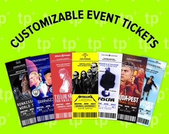 Customizable and downloadable event and concert tickets