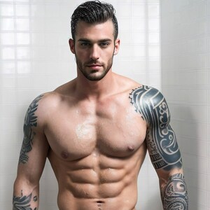 NSFW AI-Generated Full Frontal Naked Muscular Man 5 x 7 HD Photo Print