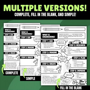 Engineering Design Process Doodle Notes | Ask Imagine Plan Create Improve Worksheet STEM Middle School Science Homeschool 6th 7th 8th Grade image 2