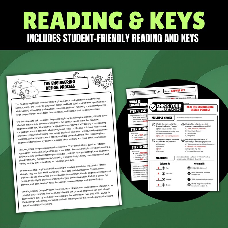 Engineering Design Process Doodle Notes | Ask Imagine Plan Create Improve Worksheet STEM Middle School Science Homeschool 6th 7th 8th Grade image 4