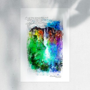 Kerepakupai Vená. Salto Angel. Canaima, Venezuela. Con carta de amor. 60x90 Cm. (24”x 36”) WxH