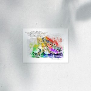 Caracas en movimiento. Abra Solar, Caracas, Venezuela. Con carta de amor. 30x40 Cm. (12”x 16”) WxH