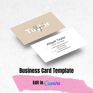 Business Card Template, Editable Business Card, Minimalist Business Card, Printable Business Card, Modern Business Card,