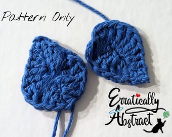 Crochet Leaf: Beginner-Friendly Applique with Step-by-Step Pictures PATTERN ONLY (PDF)