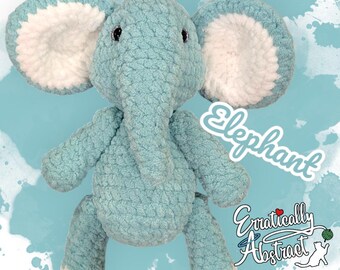 Handmade Crochet Elephant Plush: Chenille Yarn Stuffed Animal
