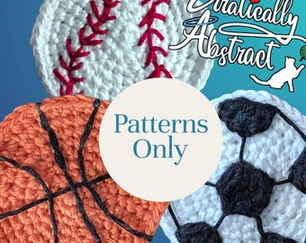 Crochet Sports Balls: Basketball Baseball Soccer Beginner-Friendly Applique PATTERN ONLY (PDF)