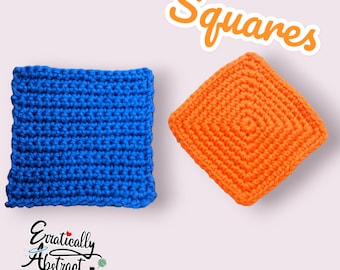 Crochet Square Coaster: Beginner-Friendly Shapes Series Applique PATTERN ONLY (PDF)