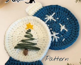 Crochet Christmas Ornament & Snowglobe Coaster PATTERN ONLY (PDF)